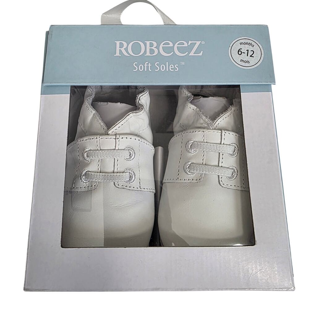 Robeez White Baby Shoes 6-12 Months